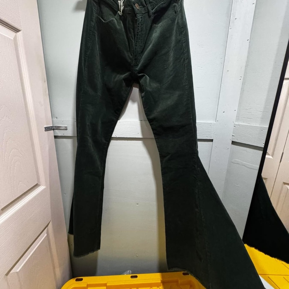 Carol Christian Green Corduroy Flare Pants (Stretchy)